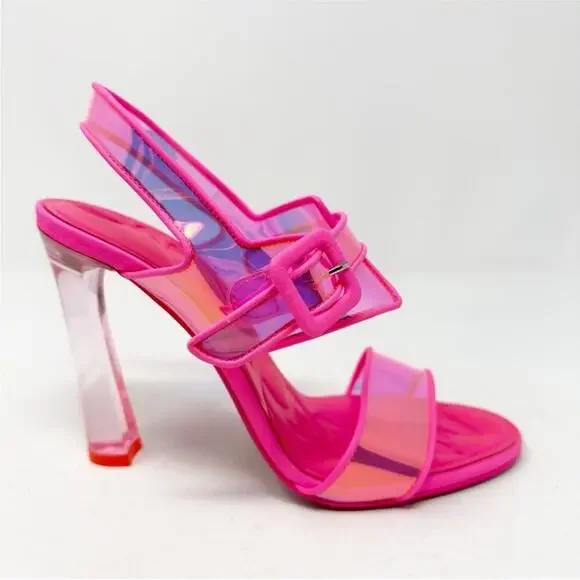 Christian Louboutin Loubi Duniss PVC Pink Iridescent Heels Womens Size EU 37 - Picture 6 of 11